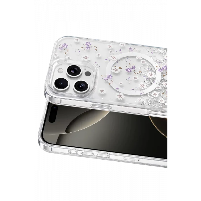 Mey İthalat®   iPhone 16 Pro Max Misk Simli Magsafe Kapak - Desen 2