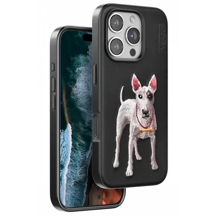 Mey İthalat®   iPhone 16 Pro Max Perma Desenli Kapak - Siyah