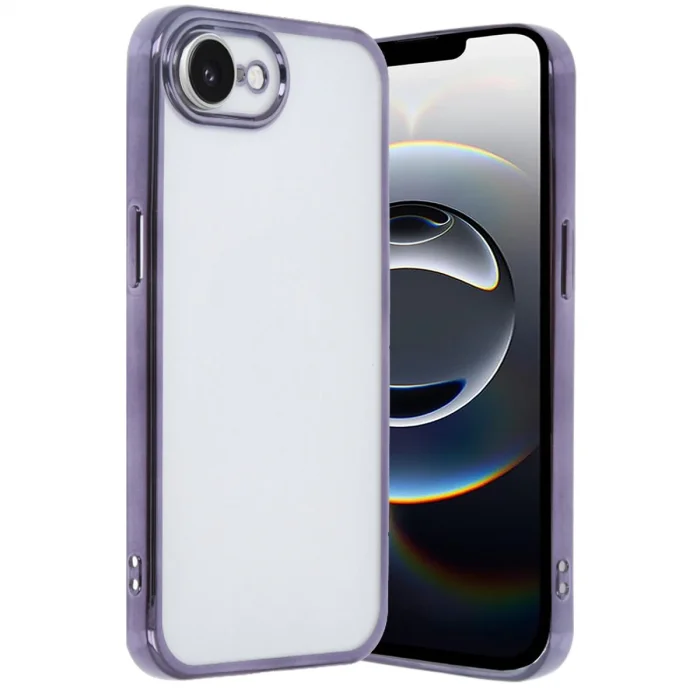 Mey İthalat®   iPhone 16E Kılıf  Lensli Silikon - Mor