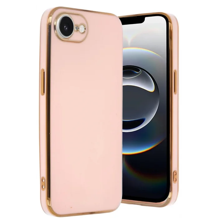 Mey İthalat®   iPhone 16E Kılıf Volet Silikon - Pembe