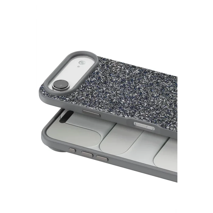 Mey İthalat®   iPhone 17 Air Bright Simli Kapak - Gümüş