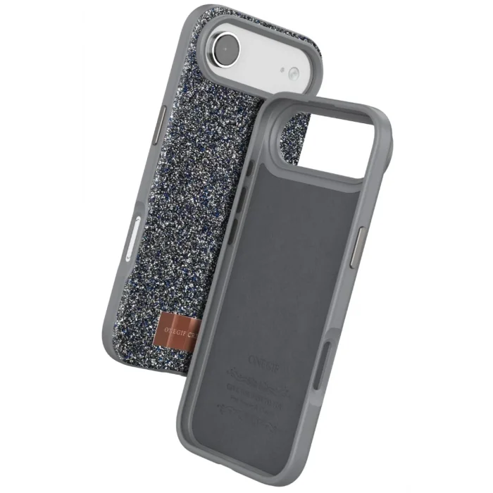 Mey İthalat®   iPhone 17 Air Bright Simli Kapak - Gümüş