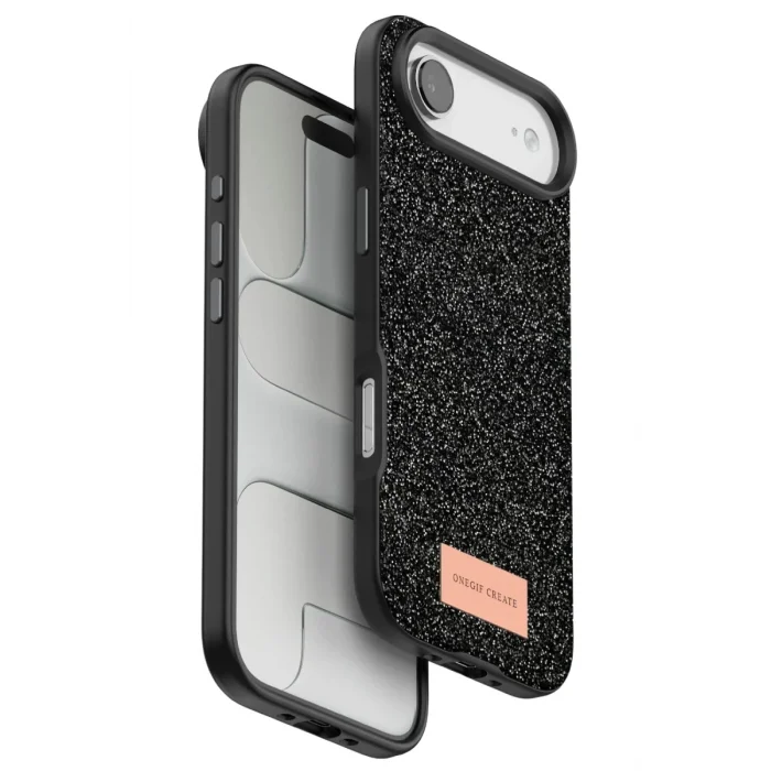 Mey İthalat®   iPhone 17 Air Bright Simli Kapak - Siyah
