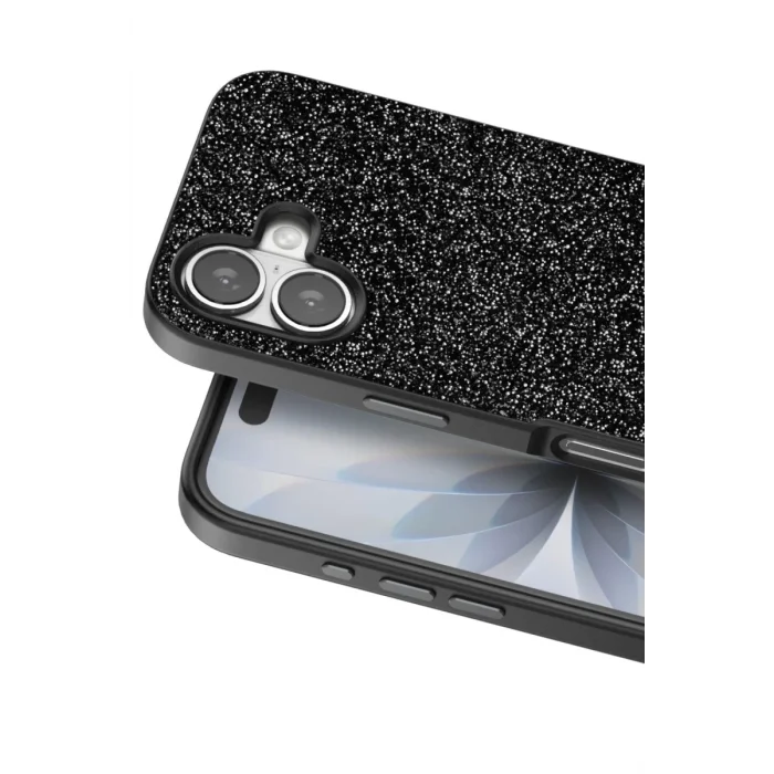 Mey İthalat®   iPhone 17 Bright Simli Kapak - Siyah