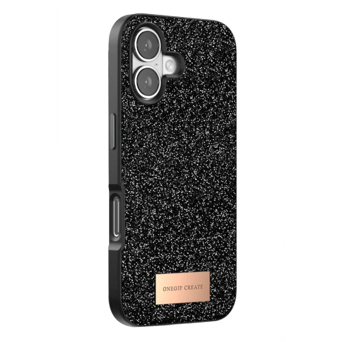 Mey İthalat®   iPhone 17 Bright Simli Kapak - Siyah