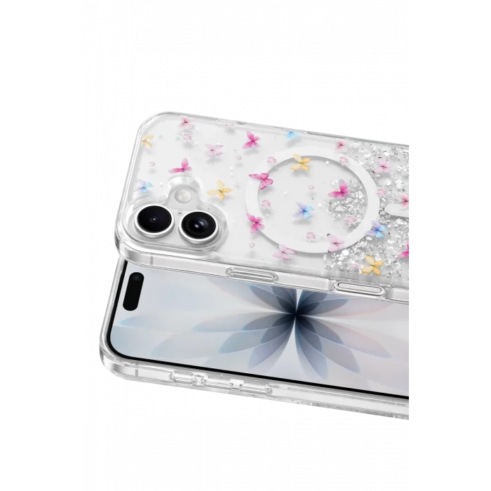 Mey İthalat®   iPhone 17 Misk Simli Magsafe Kapak - Desen 4