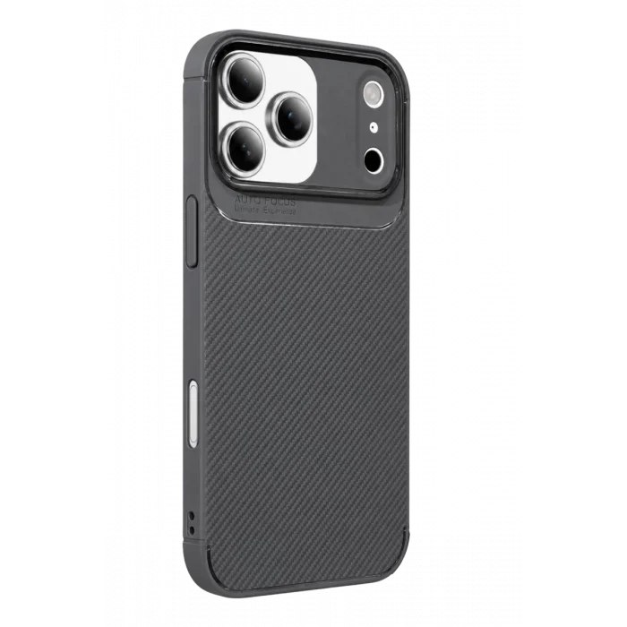 Mey İthalat®   iPhone 17 Pro Max Auto Focus Karbon Kapak - Gri