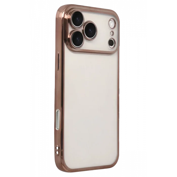Mey İthalat®   iPhone 17 Pro Max  Lensli Silikon - Çöl Titanyum