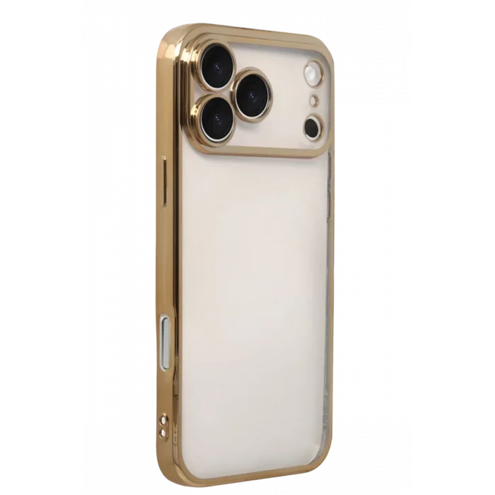 Mey İthalat®   iPhone 17 Pro Max  Lensli Silikon - Gold