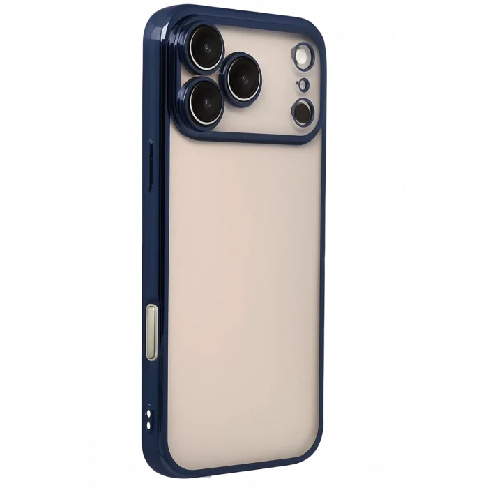 Mey İthalat®   iPhone 17 Pro Max  Lensli Silikon - Lacivert
