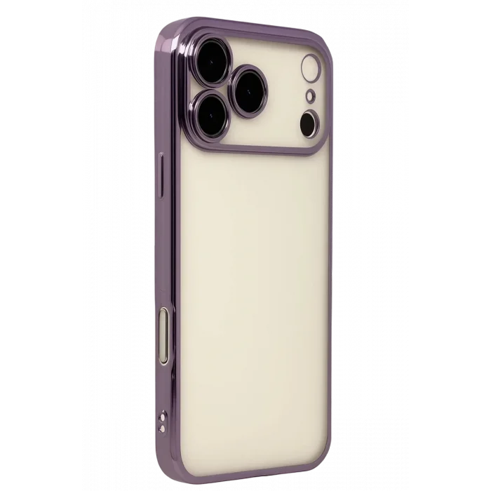 Mey İthalat®   iPhone 17 Pro Max  Lensli Silikon - Mor