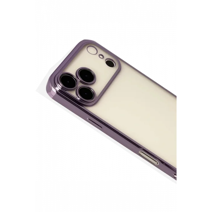 Mey İthalat®   iPhone 17 Pro Max  Lensli Silikon - Mor
