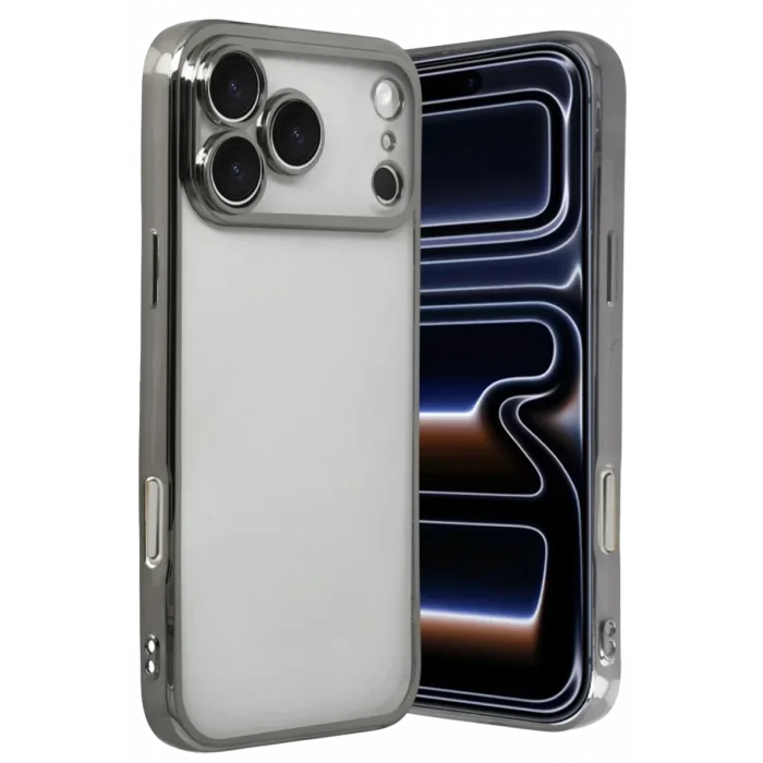 Mey İthalat®   iPhone 17 Pro Max  Lensli Silikon - Titan Gri
