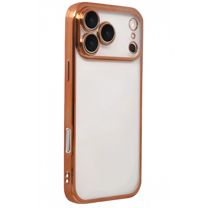 Mey İthalat®   iPhone 17 Pro Max  Lensli Silikon - Turuncu