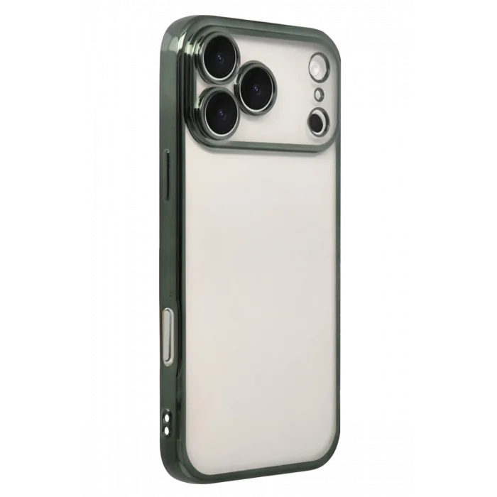 Mey İthalat®   iPhone 17 Pro Max  Lensli Silikon - Yeşil