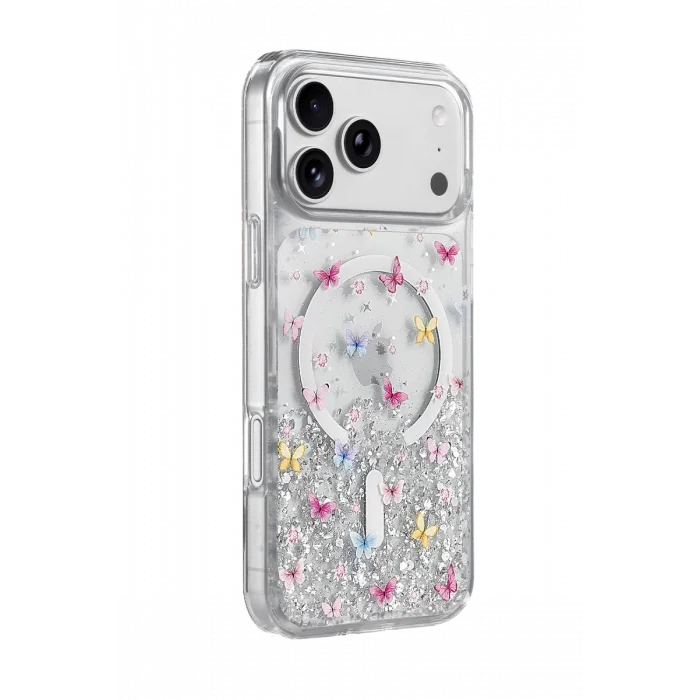 Mey İthalat®   iPhone 17 Pro Misk Simli Magsafe Kapak - Desen 4