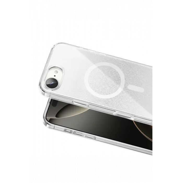 Mey İthalat®   iPhone 17E Sora Simli Magsafe Kapak - Beyaz