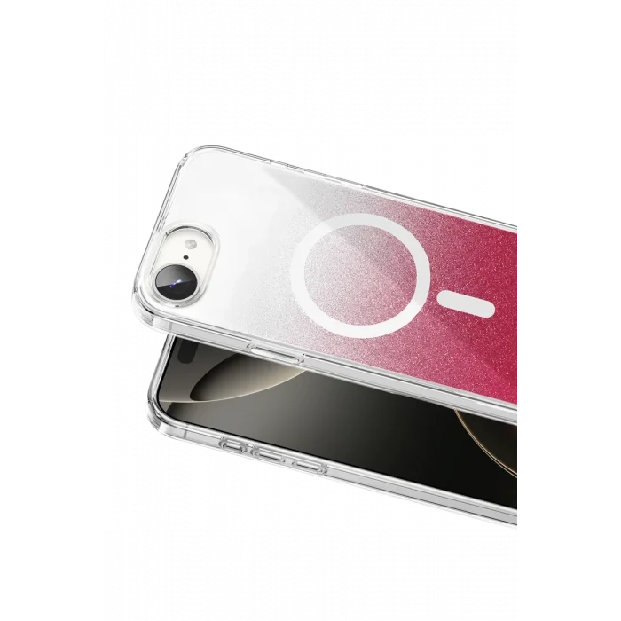 Mey İthalat®   iPhone 17E Sora Simli Magsafe Kapak - Kırmızı