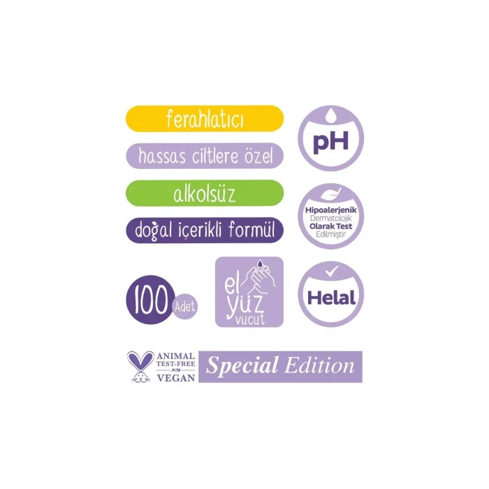 Mey İthalat® Kişisel Bakım Havlusu 100lü Herbal