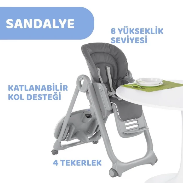 Mey İthalat® Mama Sandalyesi Dark Grey