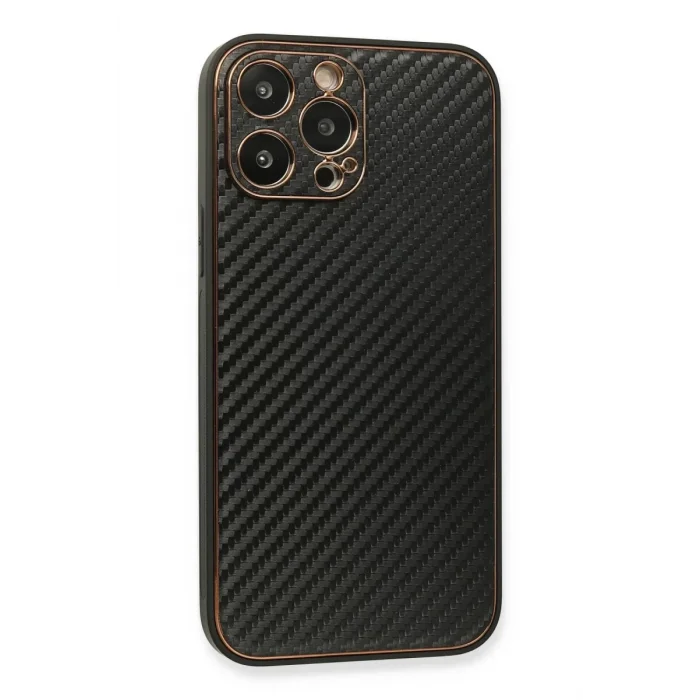 Mey İthalat® Newface Apple iPhone 13 Pro Max Kılıf Coco Karbon Silikon - Siyah