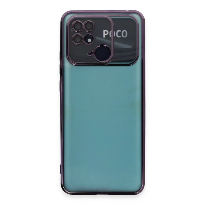 Mey İthalat®   Redmi 10C Kılıf  Lensli Silikon - Mor