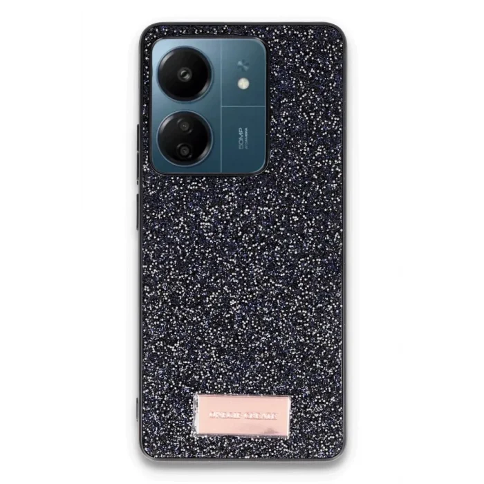 Mey İthalat®   Redmi 13C Bright Simli Kapak - Siyah