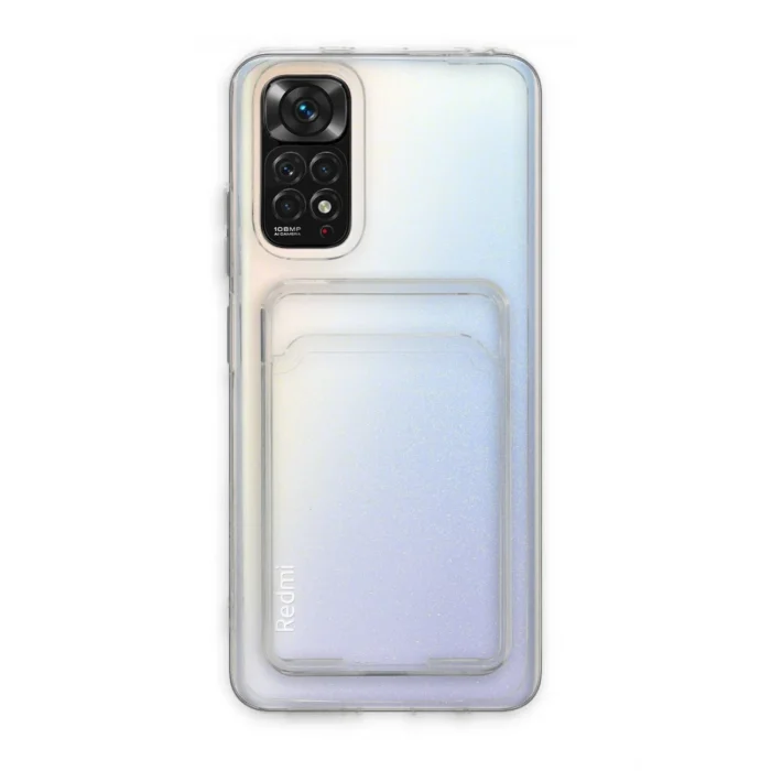 Mey İthalat®   Redmi Note 11 Kılıf Kart Şeffaf Silikon - Şeffaf