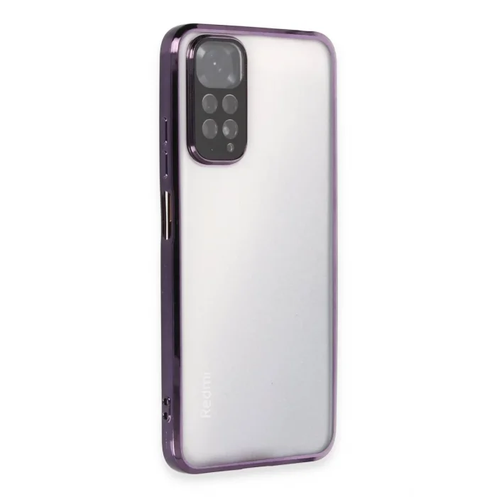 Mey İthalat®   Redmi Note 11 Kılıf  Lensli Silikon - Mor
