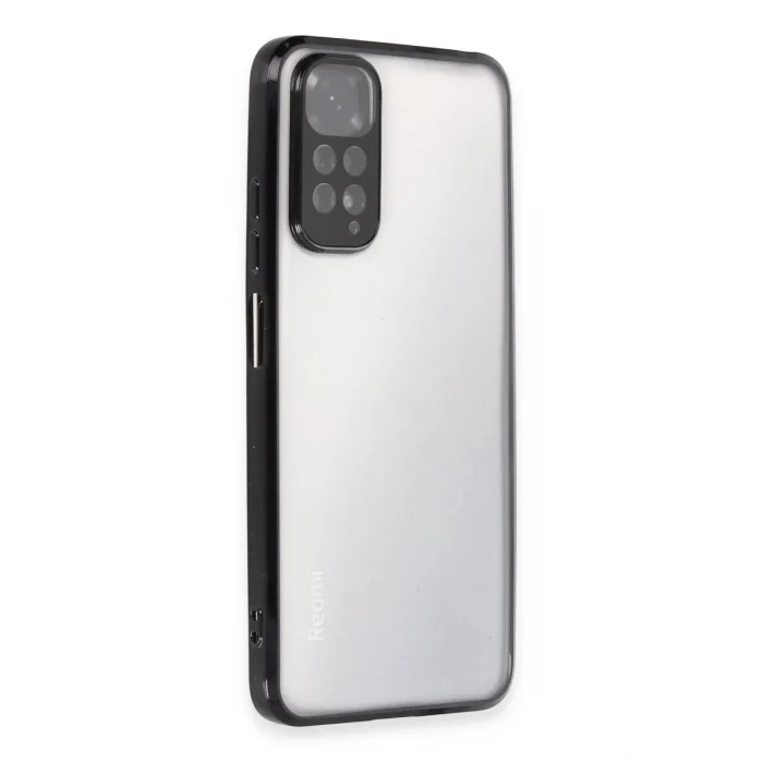Mey İthalat®   Redmi Note 11 Kılıf  Lensli Silikon - Siyah
