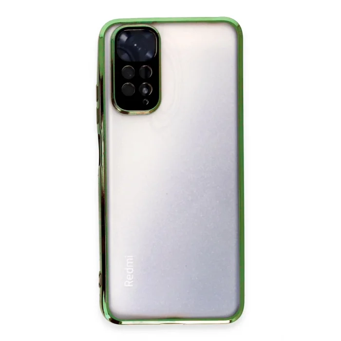 Mey İthalat®   Redmi Note 11 Kılıf  Lensli Silikon - Yeşil