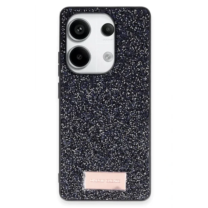 Mey İthalat®   Redmi Note 13 Pro 4G Bright Simli Kapak - Siyah
