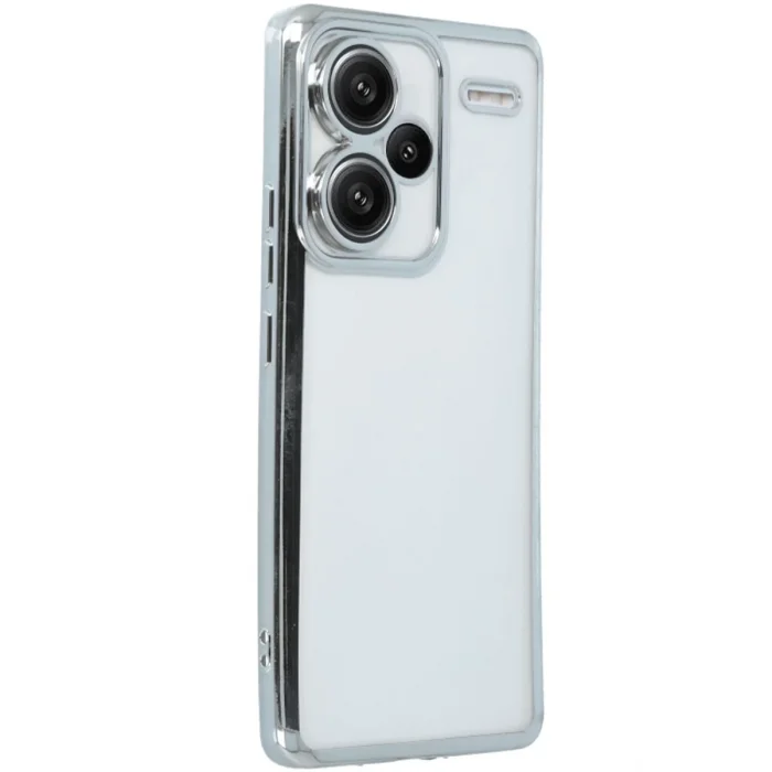 Mey İthalat®   Redmi Note 13 Pro Plus Kılıf  Lensli Silikon - Gümüş