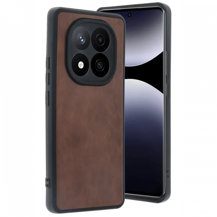 Mey İthalat®   Redmi Note 14 Pro 5G Kılıf Aras Deri Kapak - Taba