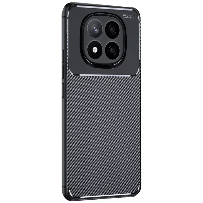 Mey İthalat®   Redmi Note 14 Pro Plus Kılıf Auto Focus Karbon Kapak - Siyah