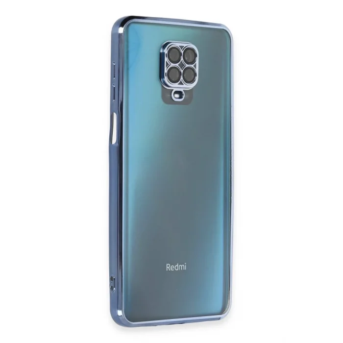 Mey İthalat®   Redmi Note 9 Pro Kılıf  Lensli Silikon - Açık Mavi
