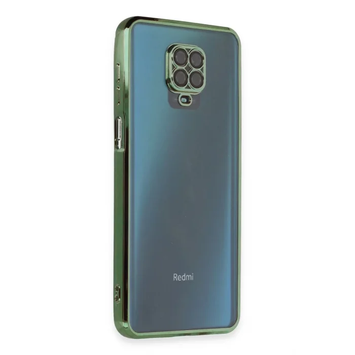 Mey İthalat®   Redmi Note 9 Pro Kılıf  Lensli Silikon - Yeşil