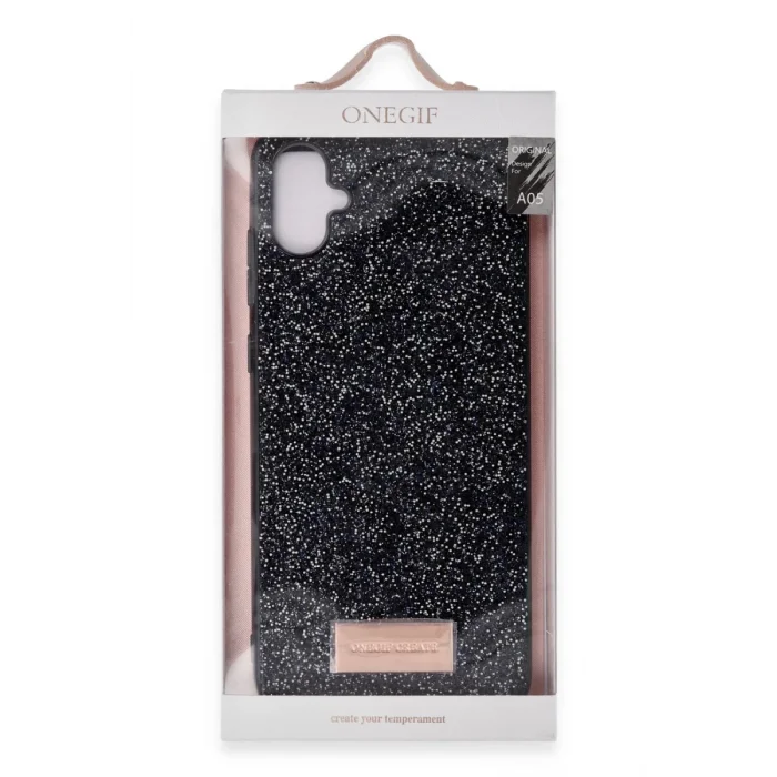 Mey İthalat®  Samsung Galaxy A05 Bright Simli Kapak - Siyah