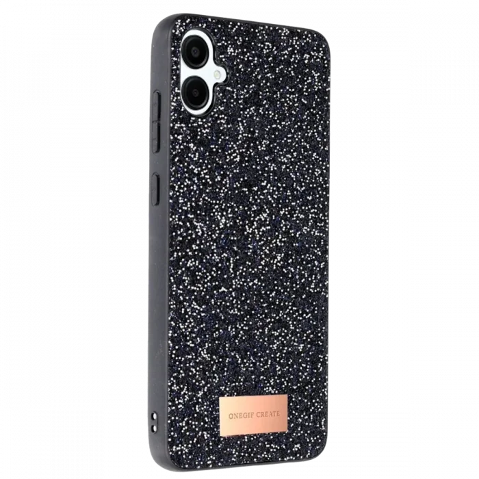 Mey İthalat®  Samsung Galaxy A06 Bright Simli Kapak - Siyah