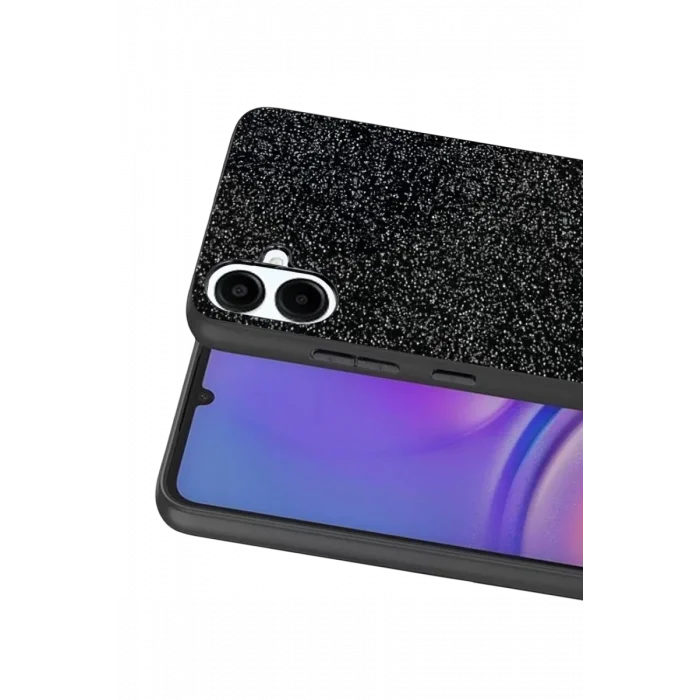 Mey İthalat®  Samsung Galaxy A07 4G Bright Simli Kapak - Siyah