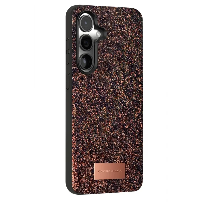 Mey İthalat®  Samsung Galaxy S25 Bright Simli Kapak - Derin Mor