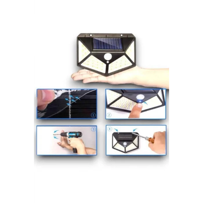 Mey İthalat® SENSÖRLÜ GÜNEŞ ENERJİLİ DUVAR LAMBASI