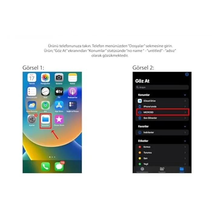 NK1022 Apple iPhone iPad Lightning To SD Camera Reader SD Micro SD Kart Okuyucu Kablo Adaptör-Beyaz