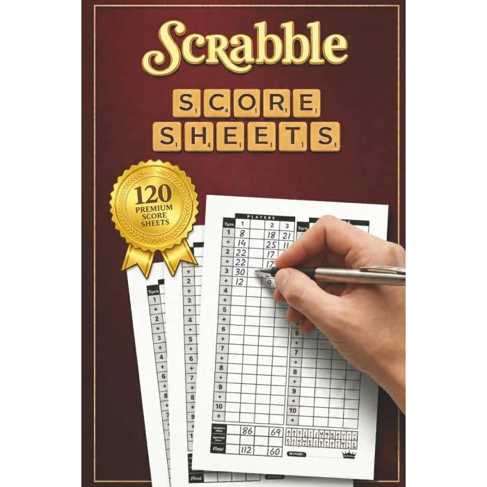 Scrabble Score Sheets: Scrabble Game Book Pad, 120 Sheet Score Card Notebook, Record Your Scrabble Games! Paperback, Scrabble Game Book Pad
