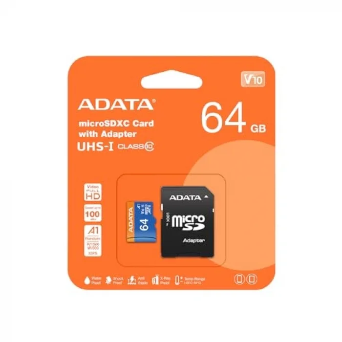SD MicroSD Card 64GB SDXC (UHS-I Class 10) Ada Perakende