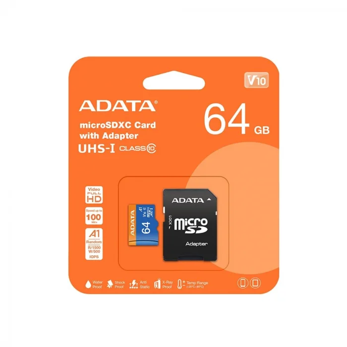 SD MicroSD Card 64GB SDXC (UHS-I Class 10) Ada Perakende