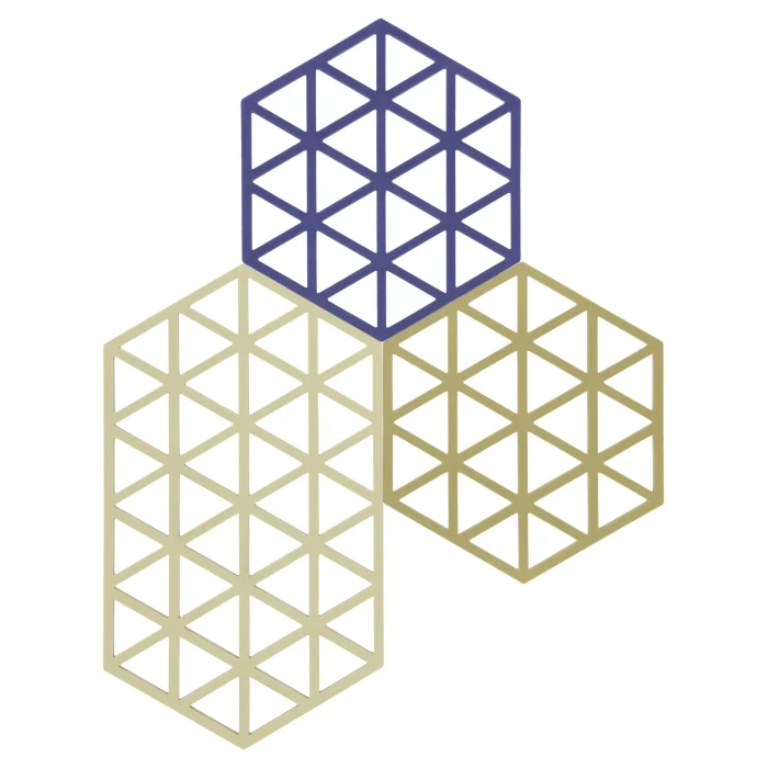 Triangles Topfuntersetzer, Hitzebeständig bis 250 °C, Silikon Untersetzer, Dekorative Untersetzer für Töpfe und Pfannen, Spülmaschinenfest, 2 Stück 16 x 14 cm & 1 Stück 24 x 14 cm