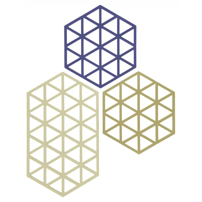 Triangles Topfuntersetzer, Hitzebeständig bis 250 °C, Silikon Untersetzer, Dekorative Untersetzer für Töpfe und Pfannen, Spülmaschinenfest, 2 Stück 16 x 14 cm & 1 Stück 24 x 14 cm