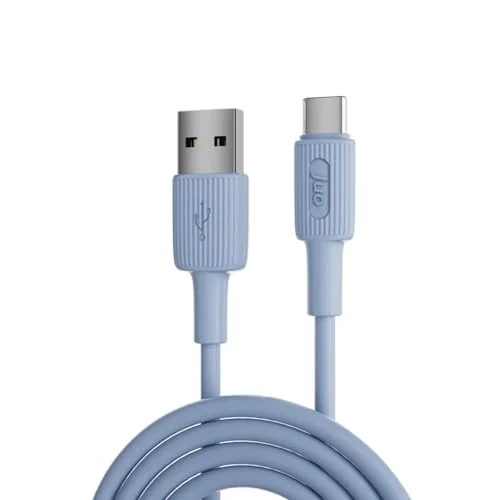 12W USB-A to Type-C Silikon Hızlı Şarj ve Data Kablosu Mavi 1 Metre