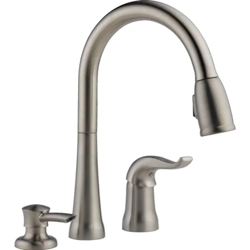 16970-Sssd-DST Single Handle Pull-Down Kitchen musluk with sıvı sabun dispenseri, paslanmaz by musluk
